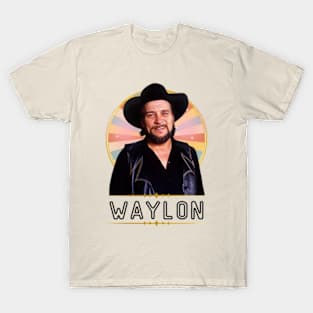 waylon jennings 90s style retro vintage 80s gifts T-Shirt